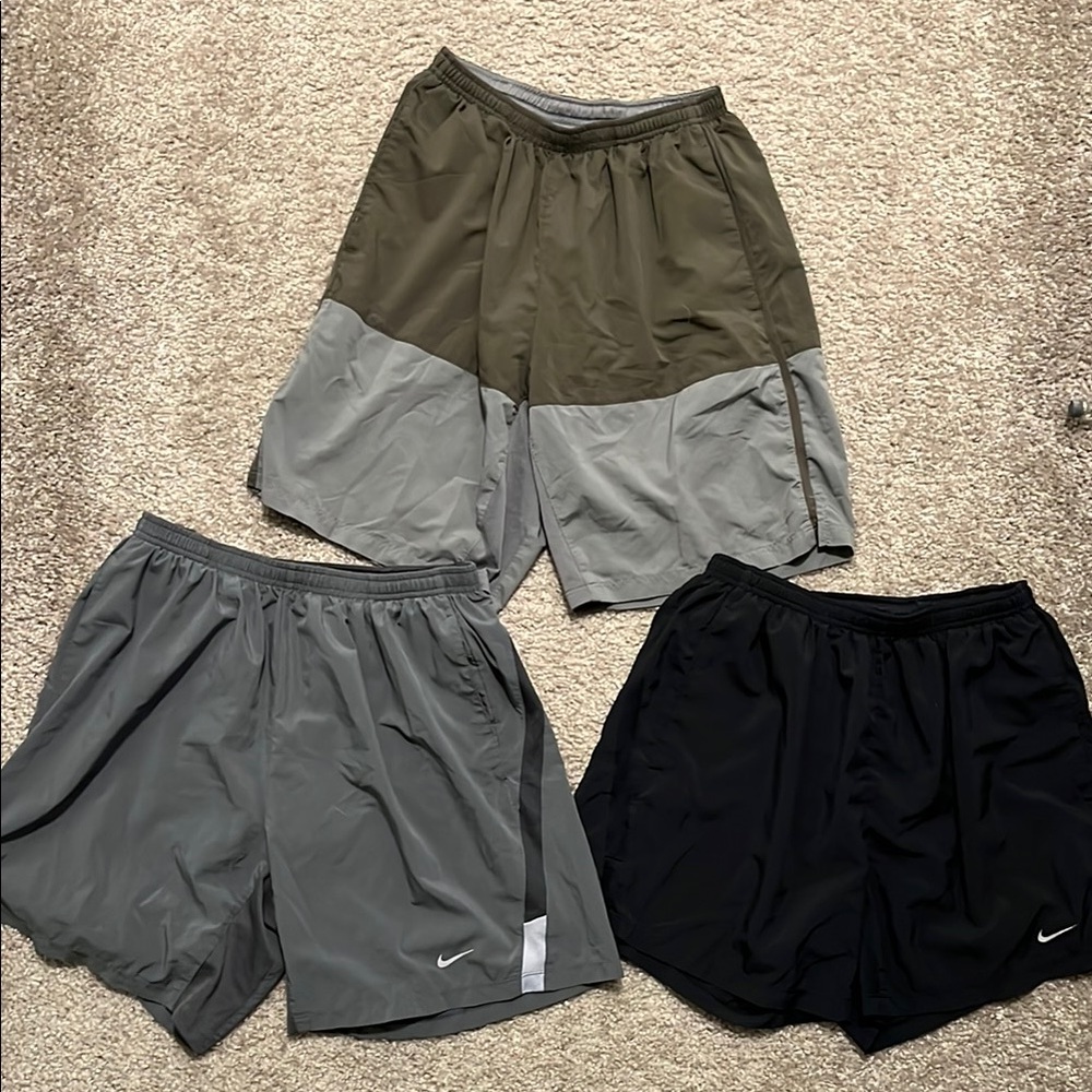 Nike Men's Athletic Shorts - Black, Gray, and Olive